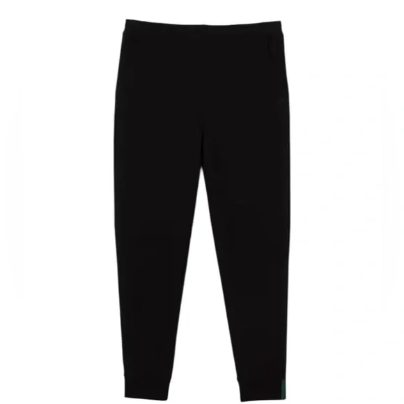 NWT Lacoste Womens Organic Cotton Jogger Sweatpants Black/Green Detail Orig $160 - Picture 9 of 16